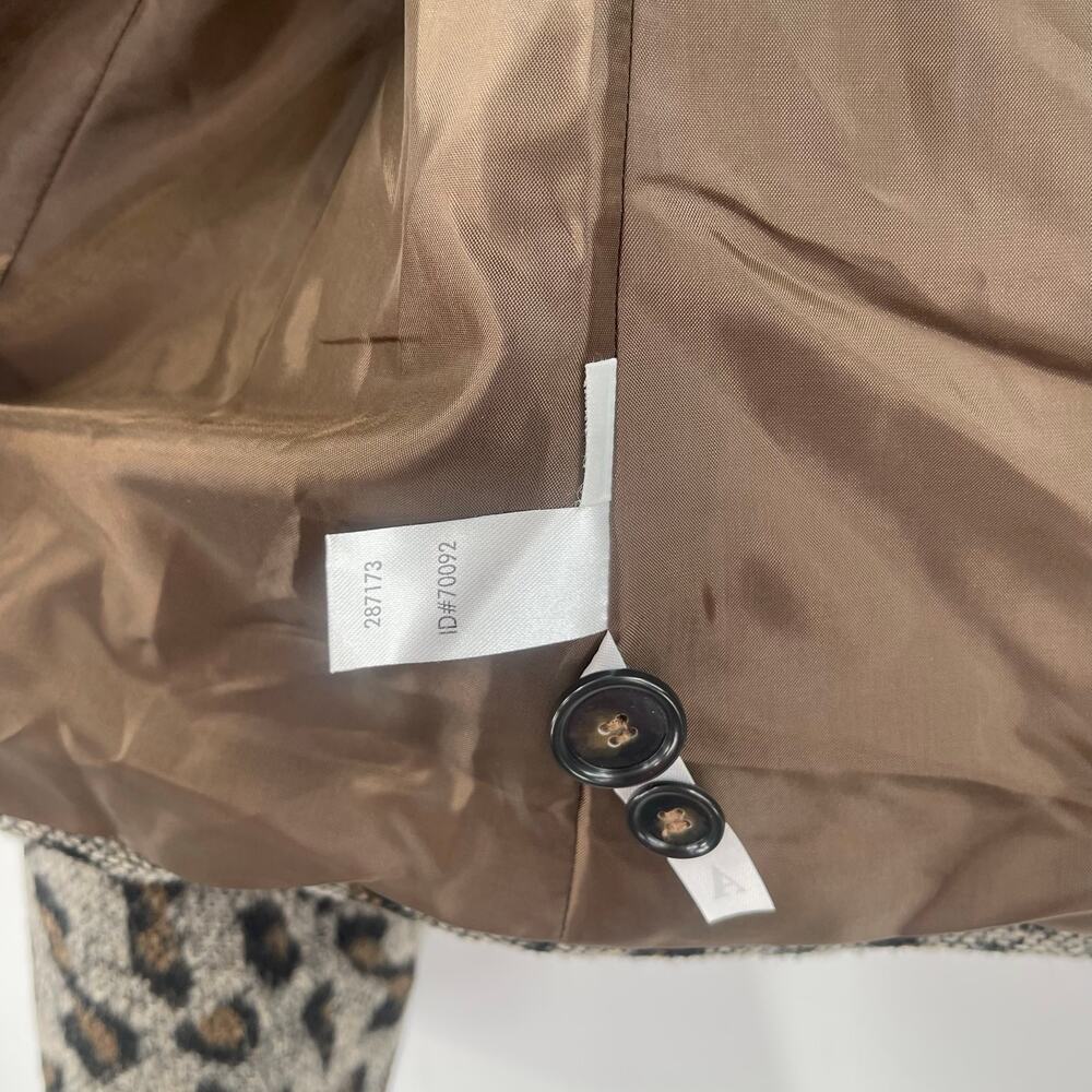 LOFT ANN TAYLOR Blazer Small Wool Blend Business Animal Print Office Work Career - Picture 12 of 12